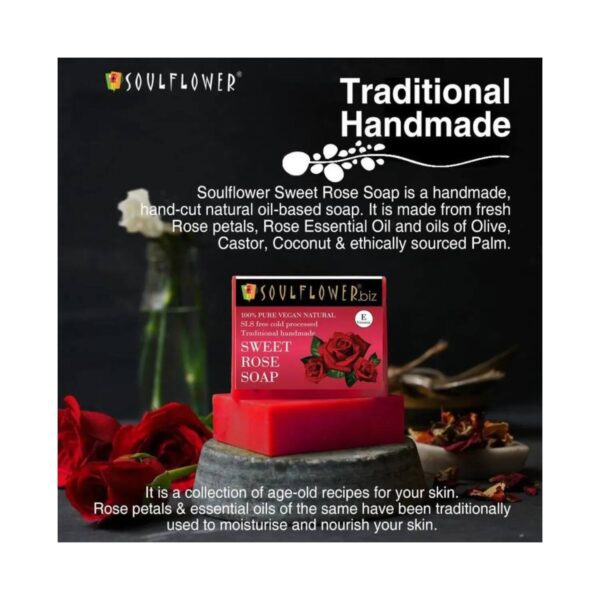 Soulflower Sweet Rose Soap - (150g) - Soulflower