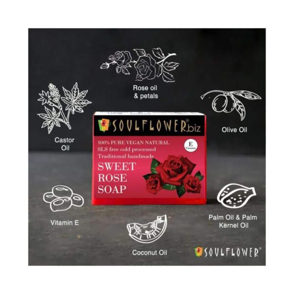 Soulflower Sweet Rose Soap - (150g) - Soulflower