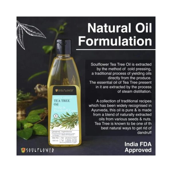 Soulflower Tea Tree Anti Dandruff Hair Oil - (225ml) - Soulflower