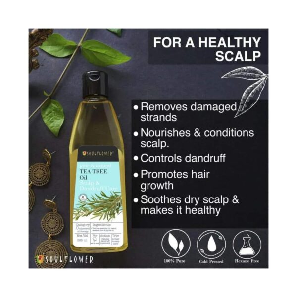 Soulflower Tea Tree Anti Dandruff Hair Oil - (225ml) - Soulflower