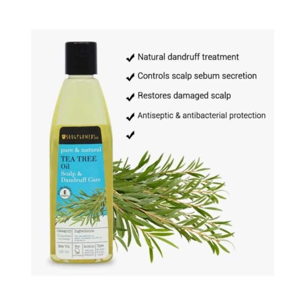 Soulflower Tea Tree Scalp and Anti Dandruff Hair Oil (120ml) - Soulflower
