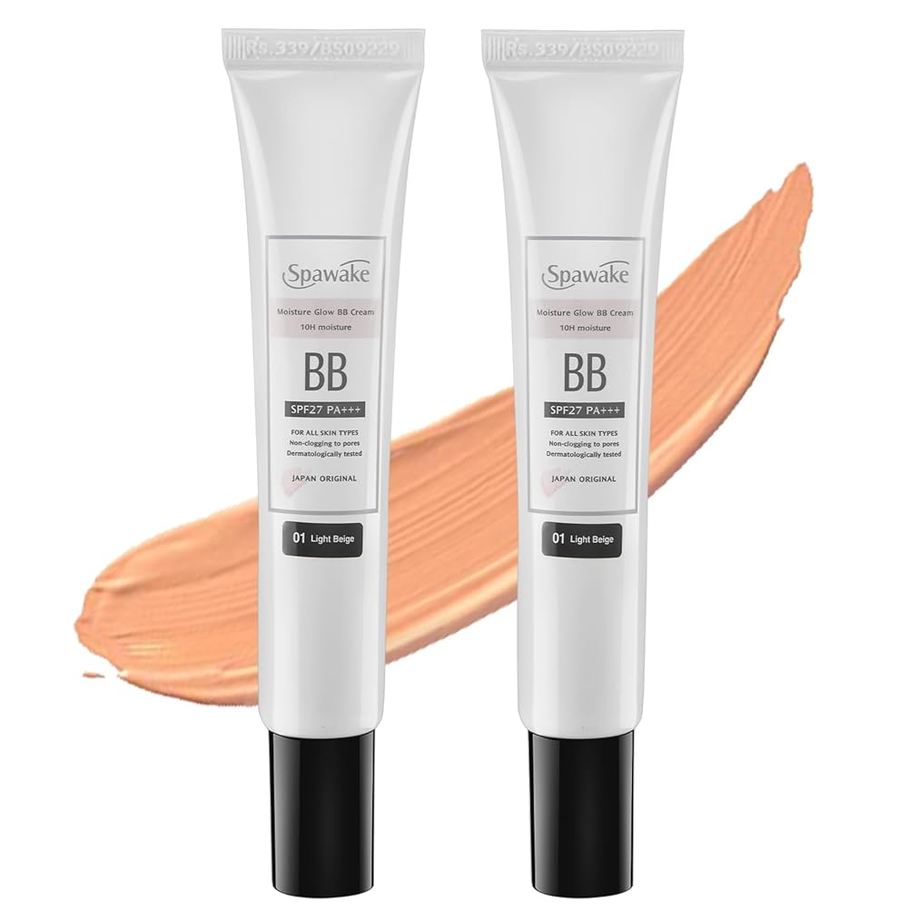 Spawake Moisture Glow Bb Natural Cream 01 Light Beige, Spf27/Pa+++, All Skin Types, Pack Of 2, 60G