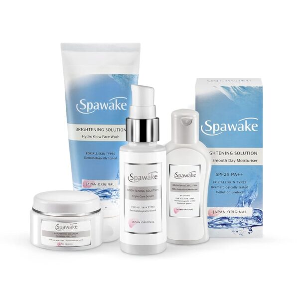 Spawake Skin Care Kit Brightening (Face Wash + Face Serum + Moisturizer + Night Cream) 190g