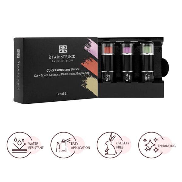 Star Struck by Sunny Leone Color Correcting Trio Kit - Multicolor (3Pcs) - Star Struck by Sunny Leone