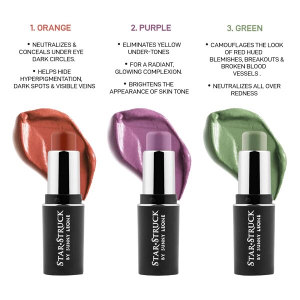 Star Struck by Sunny Leone Color Correcting Trio Kit - Multicolor (3Pcs) - Star Struck by Sunny Leone