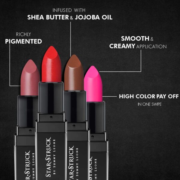Star Struck by Sunny Leone Intense Matte Lipstick - Berry Glimmer (4.2g) - Star Struck by Sunny Leone
