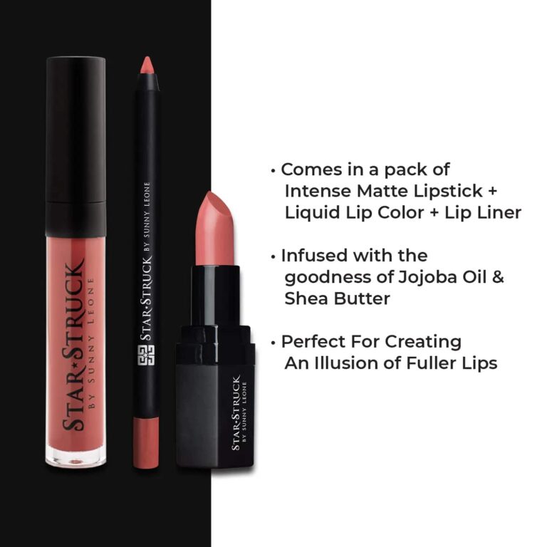 Star Struck by Sunny Leone Lip Kit - Baby Doll (3Pcs) - Star Struck by Sunny Leone