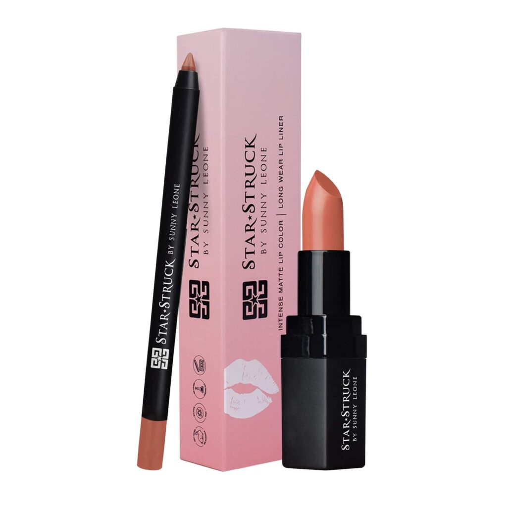 Star Struck by Sunny Leone Lip Kit - Caramello (2Pcs) - Star Struck by Sunny Leone