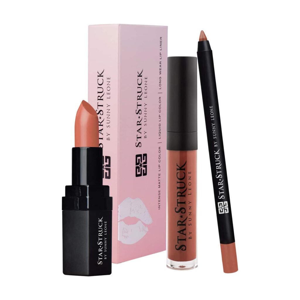Star Struck by Sunny Leone Lip Kit - Caramello (3Pcs) - Star Struck by Sunny Leone