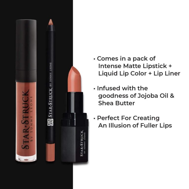 Star Struck by Sunny Leone Lip Kit - Caramello (3Pcs) - Star Struck by Sunny Leone