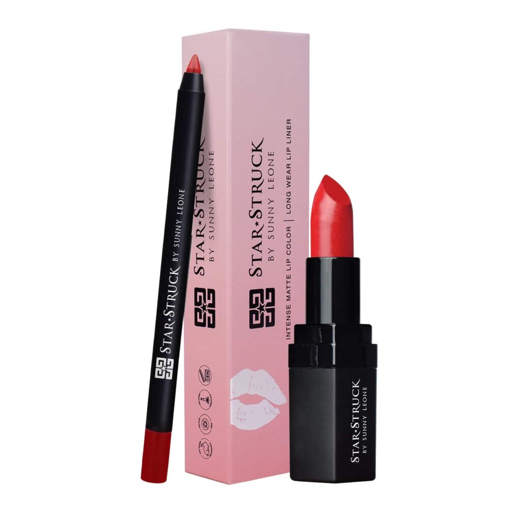 Star Struck by Sunny Leone Lip Kit - Cherry Bomb (2Pcs) - Star Struck by Sunny Leone
