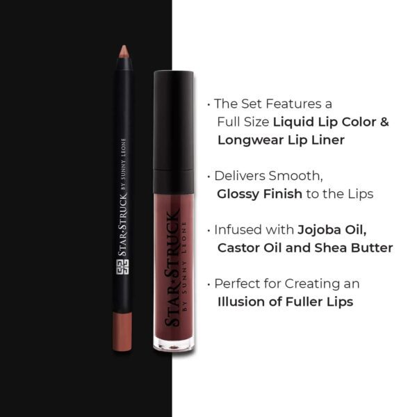 Star Struck by Sunny Leone Lip Kit - Cinnamon (2Pcs) - Star Struck by Sunny Leone