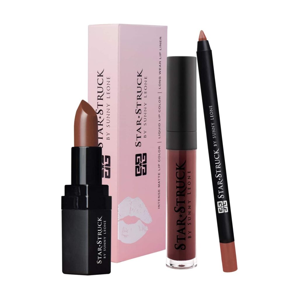 Star Struck by Sunny Leone Lip Kit - Cinnamon (3Pcs) - Star Struck by Sunny Leone