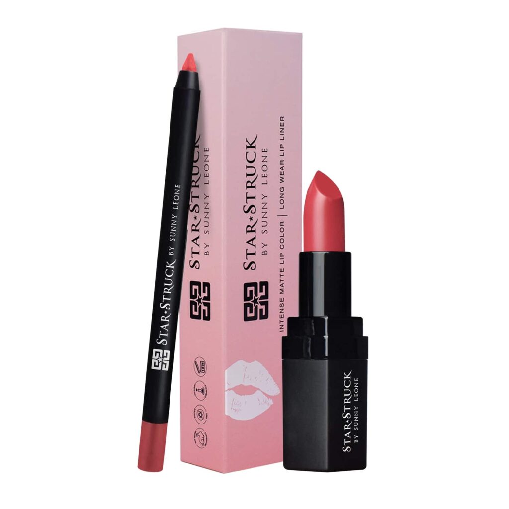 Star Struck by Sunny Leone Lip Kit - Coralicious (2Pcs) - Star Struck by Sunny Leone