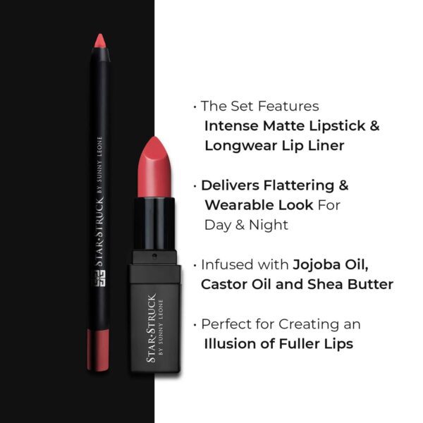 Star Struck by Sunny Leone Lip Kit - Coralicious (2Pcs) - Star Struck by Sunny Leone