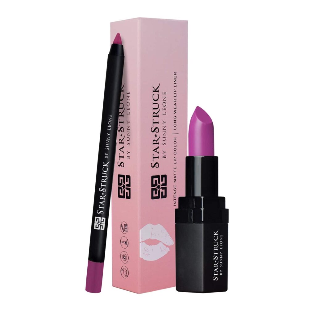 Star Struck by Sunny Leone Lip Kit - Purple Taffy (2Pcs) - Star Struck by Sunny Leone