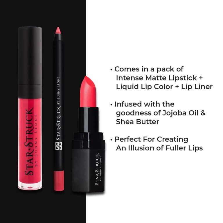 Star Struck by Sunny Leone Lip Kit - Wild Cherry (3Pcs) - Star Struck by Sunny Leone