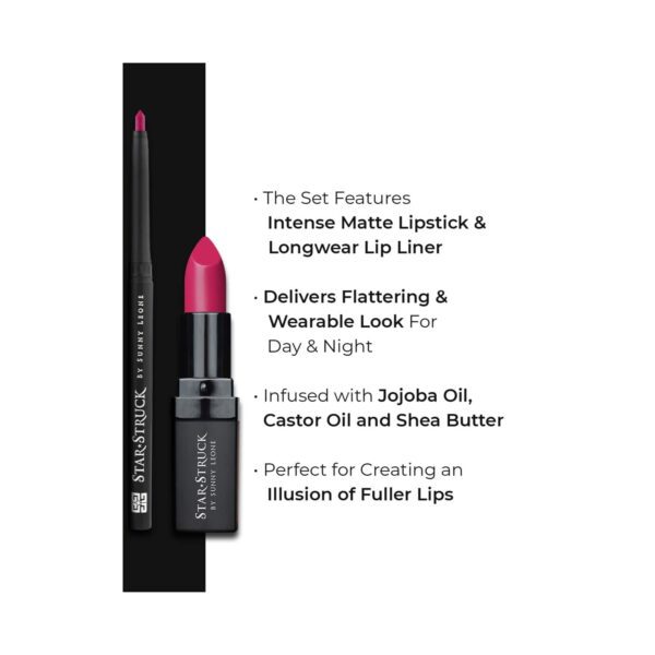 Star Struck by Sunny Leone Lipstick & Lip Liner Lip Kit - Rooberry (2 Pcs) - Star Struck by Sunny Leone