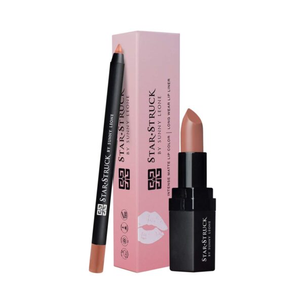 Star Struck by Sunny Leone Long Wear Lip Liner And Intense Matte Lipstick - Toffee (2 Pcs) - Star Struck by Sunny Leone