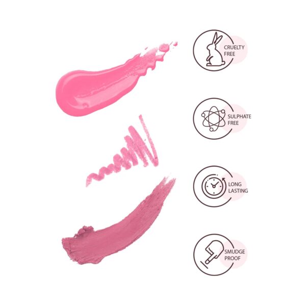 Star Struck by Sunny Leone Long Wear Lip Liner And Intense Matte Lipstick - Pink Peony (3 Pcs) - Star Struck by Sunny Leone