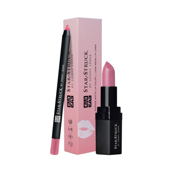 Star Struck by Sunny Leone Long Wear Lip Liner And Intense Matte Lipstick - Pink Peony (2 Pcs) - Star Struck by Sunny Leone