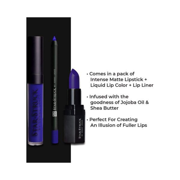 Star Struck by Sunny Leone Long Wear Lip Liner And Intense Matte Lipstick - Sapphire (3 Pcs) - Star Struck by Sunny Leone