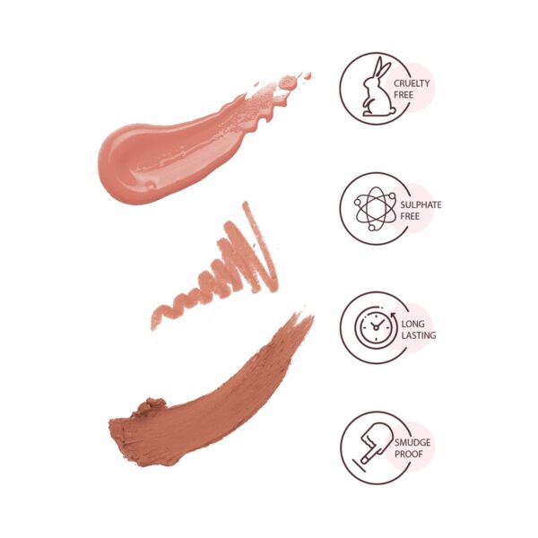 Star Struck by Sunny Leone Long Wear Lip Liner And Intense Matte Lipstick - Toffee (3 Pcs) - Star Struck by Sunny Leone