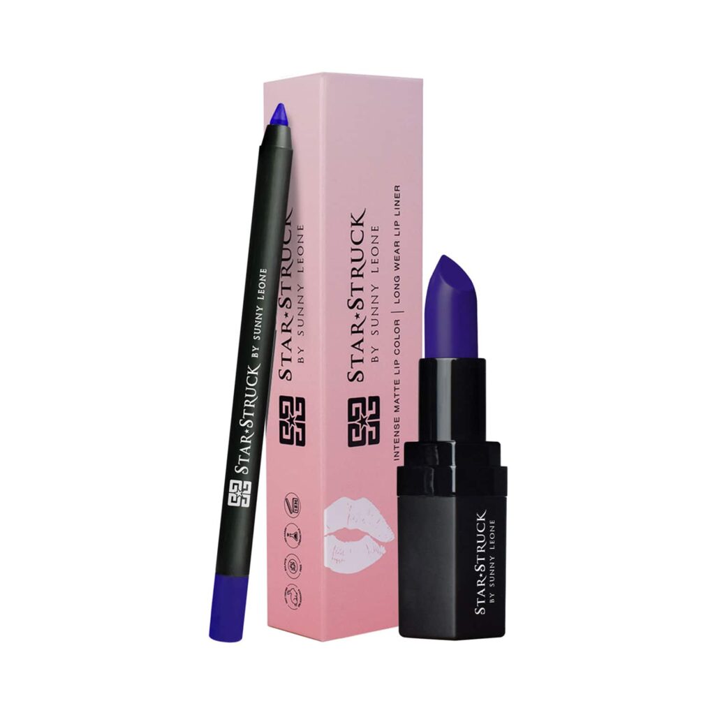 Star Struck by Sunny Leone Long Wear Lip Liner And Intense Matte Lipstick - Sapphire (2 Pcs) - Star Struck by Sunny Leone