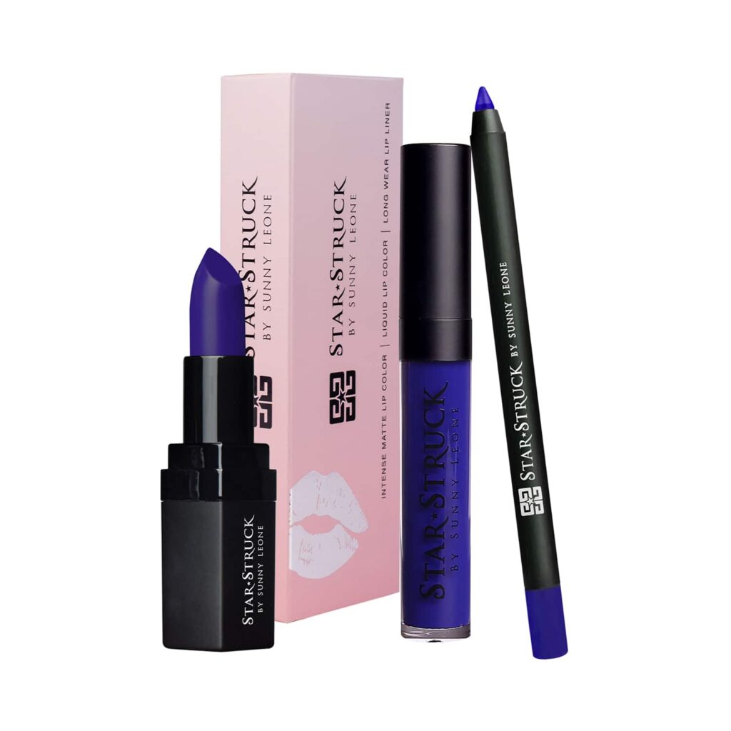 Star Struck by Sunny Leone Long Wear Lip Liner And Intense Matte Lipstick - Sapphire (3 Pcs) - Star Struck by Sunny Leone