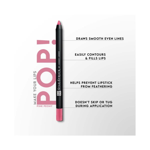 Star Struck by Sunny Leone Long Wear Lip Liner - Pink Peony (1.2g) - Star Struck by Sunny Leone