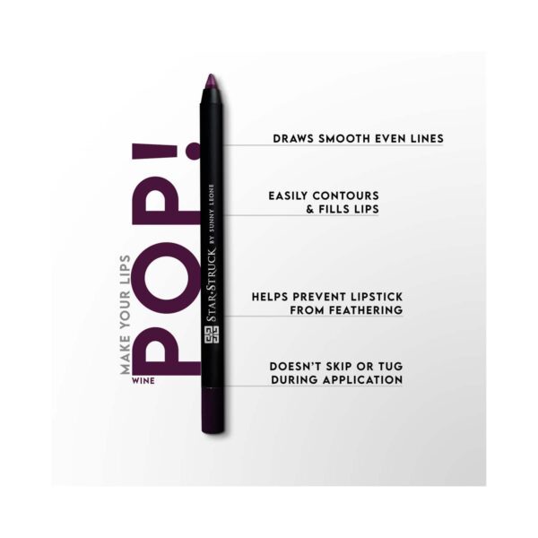 Star Struck by Sunny Leone Long Wear Lip Liner - Wine (1.2g) - Star Struck by Sunny Leone