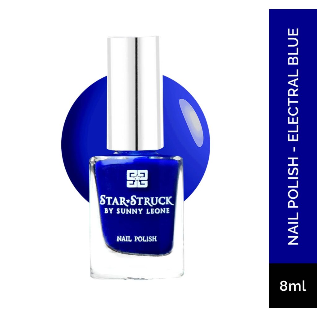 Star Struck by Sunny Leone Nail Polish - Electral Blue (8ml) - Star Struck by Sunny Leone