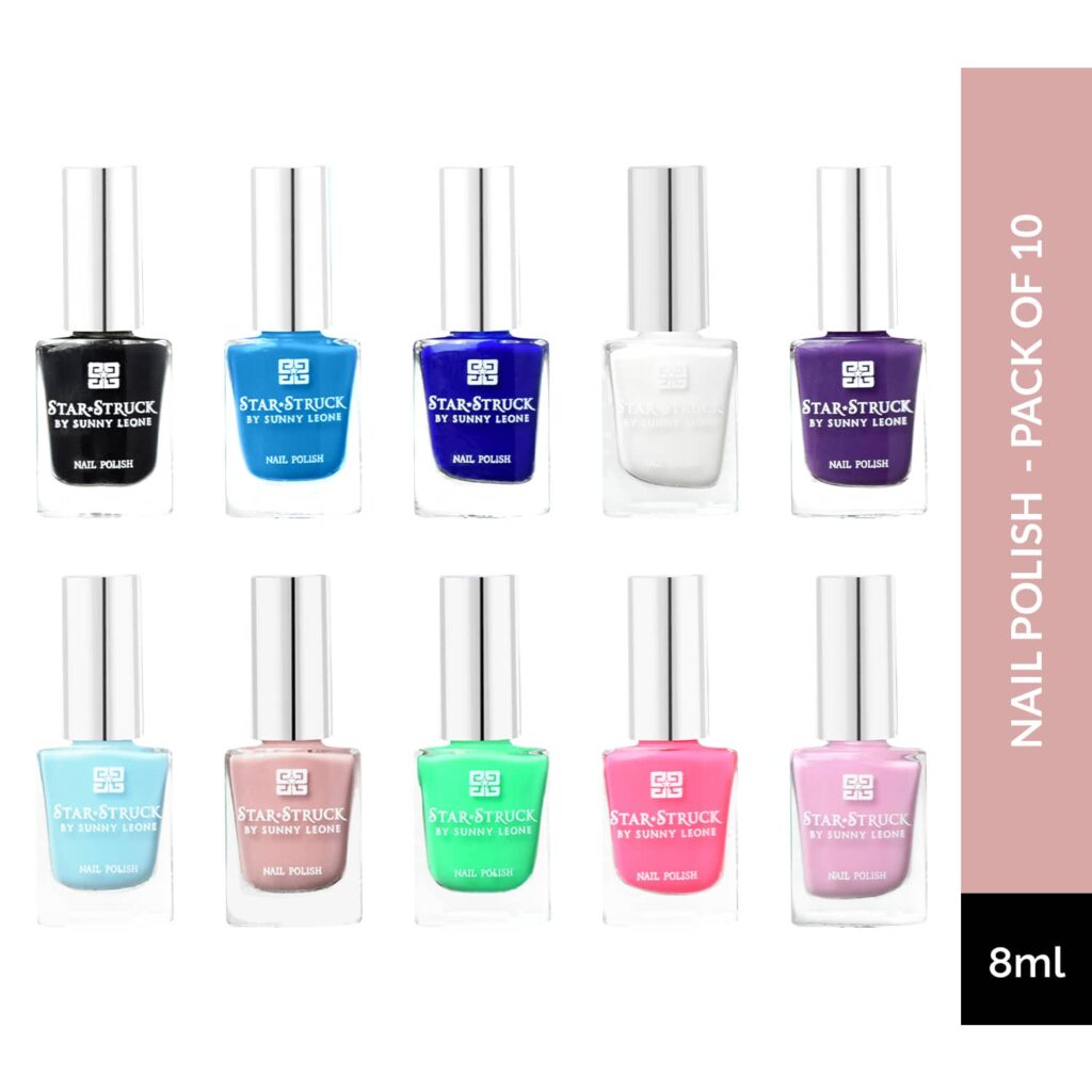 Star Struck by Sunny Leone Nail Polish - Multicolor (10Pcs) - Star Struck by Sunny Leone
