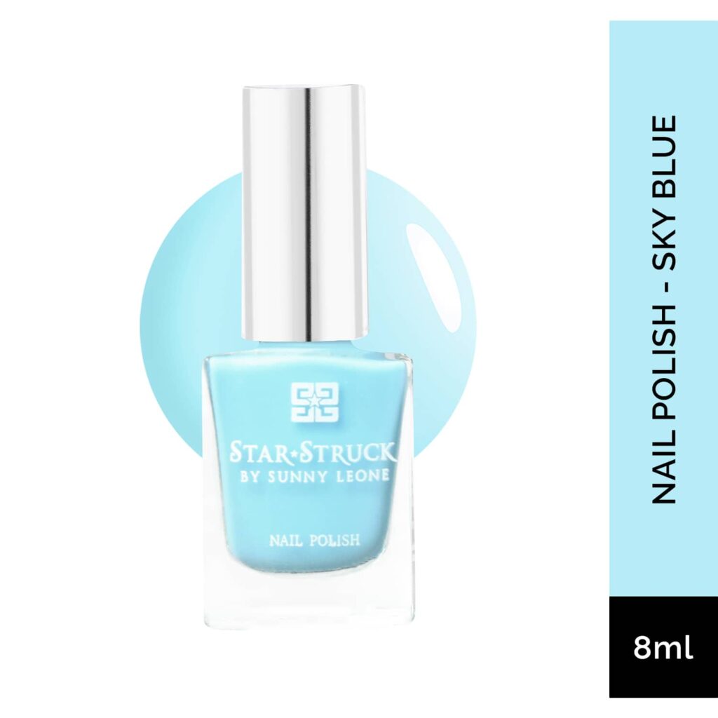Star Struck by Sunny Leone Nail Polish - Sky Blue (8ml) - Star Struck by Sunny Leone