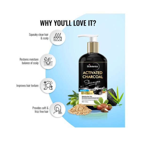 St.Botanica Activated Charcoal Hair Shampoo (300ml) - St.Botanica