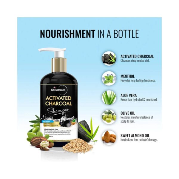 St.Botanica Activated Charcoal Hair Shampoo (300ml) - St.Botanica