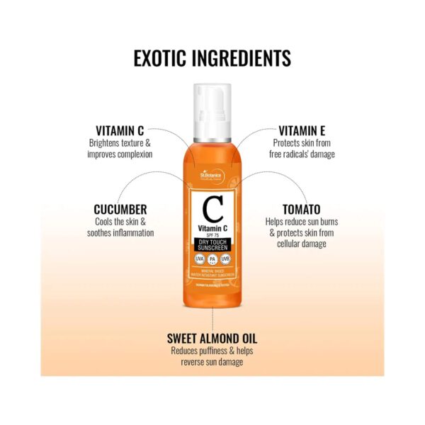 St.Botanica Vitamin C Dry Touch Sunscreen Lotion SPF 75 UVA/UVB Pa+++ (120ml) - St.Botanica