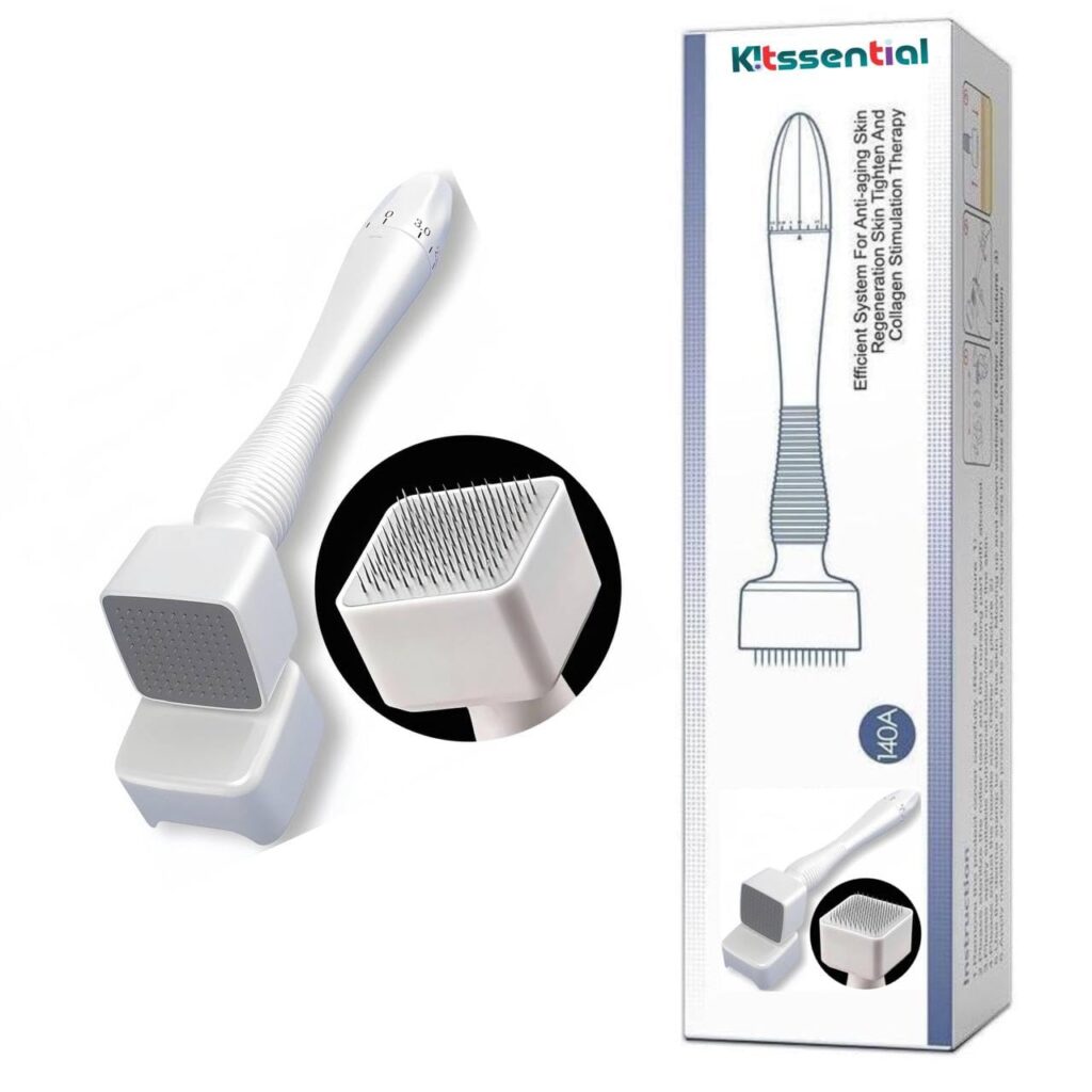 Stolenband® 140 Titanium Adjustable Microneedling Derma Stamp -Derma Microneedle Stamp for Face & Hair & Beard & Scalp - Derma Roller Alternative Skin Care - Dermastamp For Body...