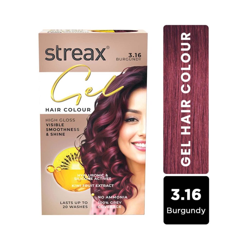 Streax Gel Hair Color for Women - Burgundy 3.16 (150 ml) - Streax