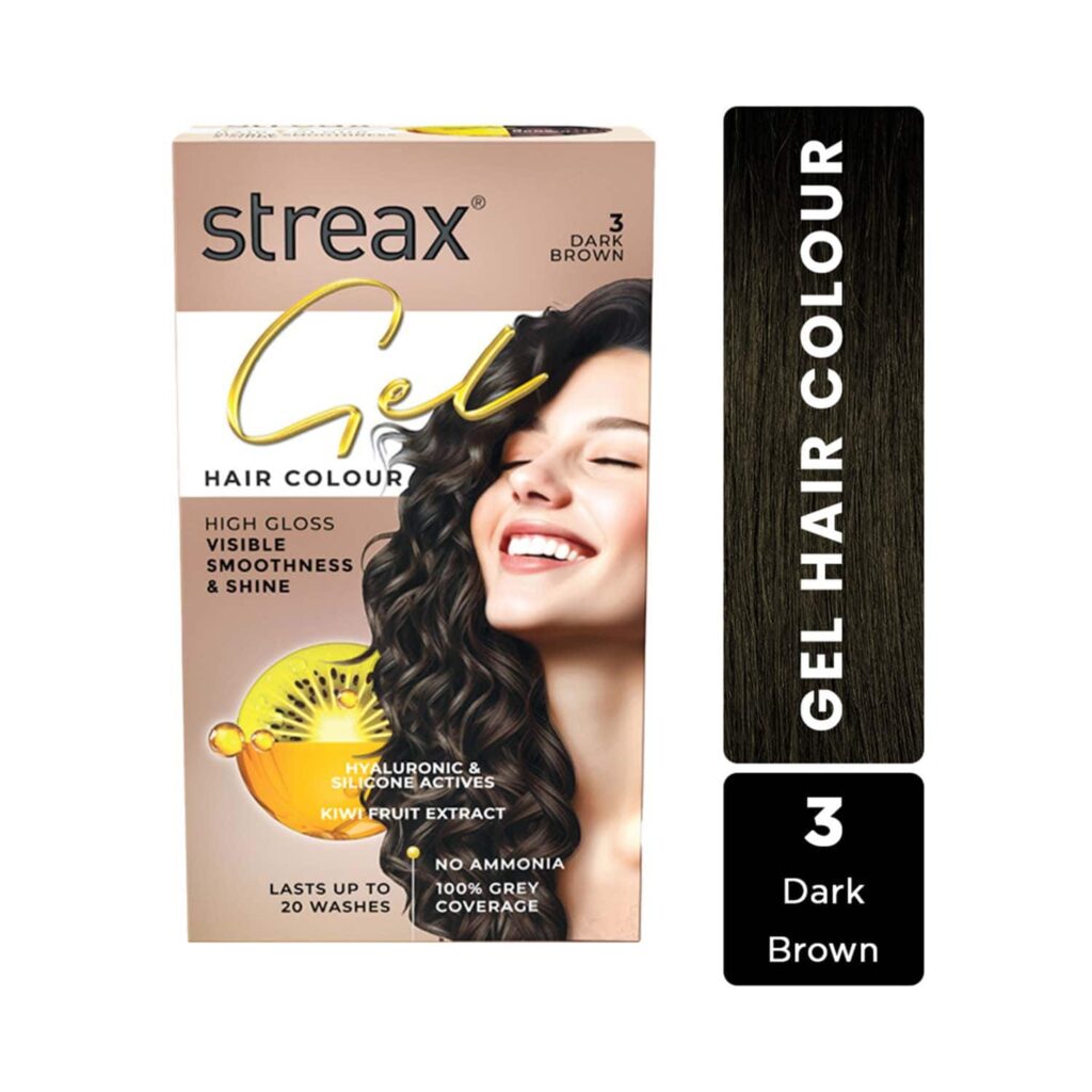 Streax Gel Hair Color for Women - Dark Brown 3 (150 ml) - Streax