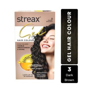 Streax Gel Hair Color for Women - Dark Brown 3 (150 ml) - Streax