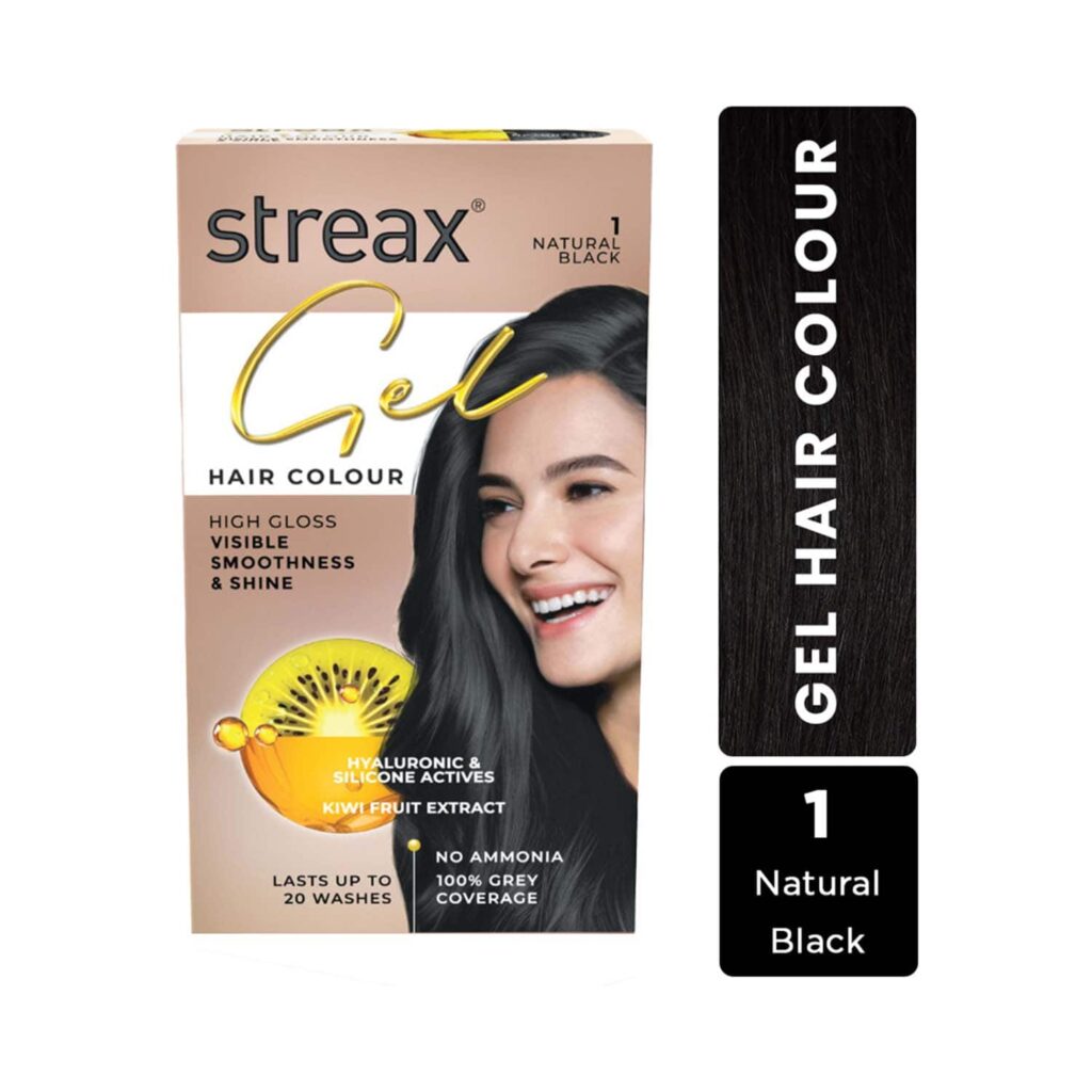 Streax Gel Hair Color for Women - Natural Black 1 (150 ml) - Streax