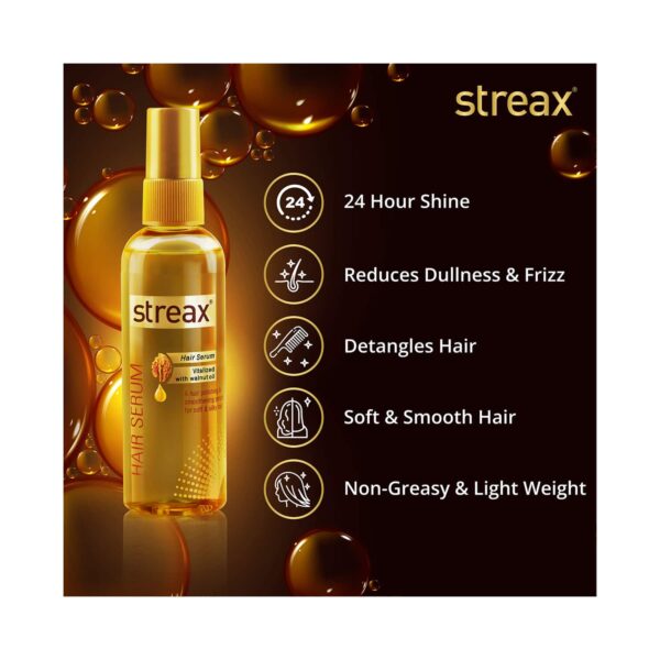 Streax Hair Serum Vitalised With Walnut Oil (125ml) - Streax