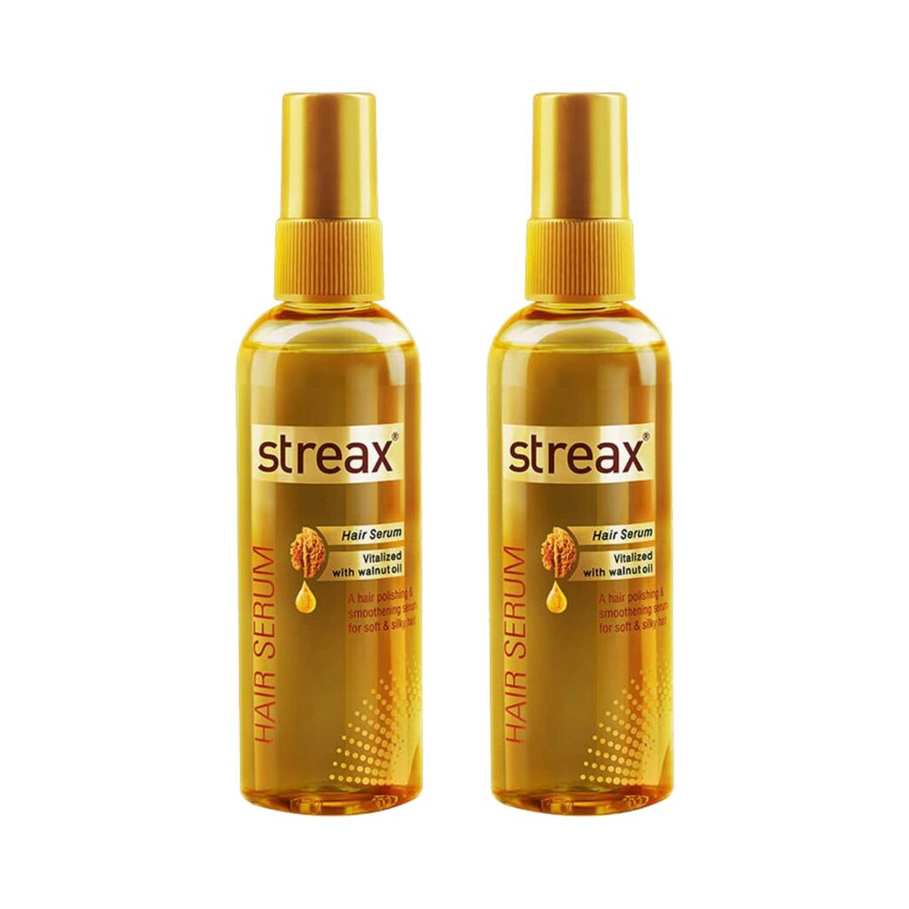 Streax Hair Serum vitalised with Walnut Oil (45 ml) - (Pack of 2) Combo - Streax