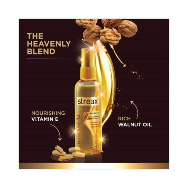 Streax Hair Serum vitalised with Walnut Oil (45 ml) - (Pack of 2) Combo - Streax