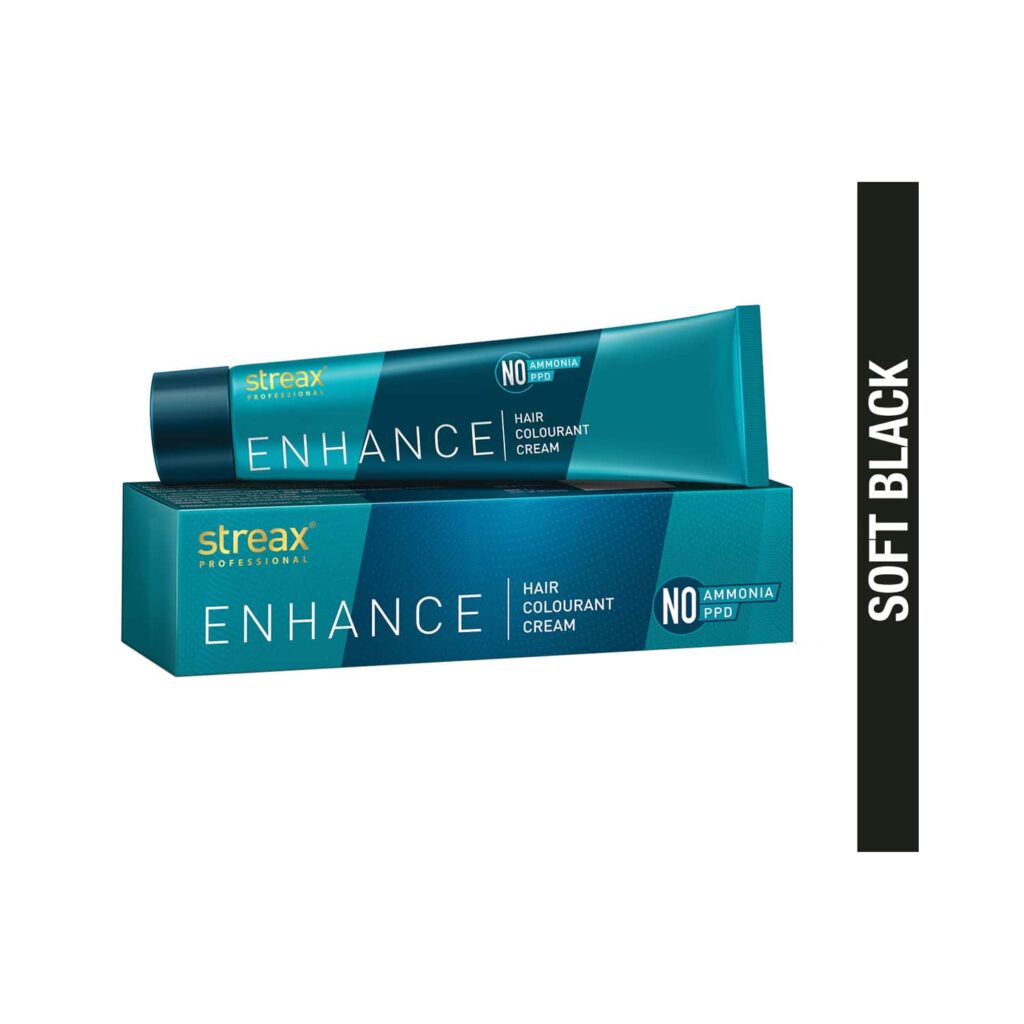 Streax Professional Enhance Hair Colorant Cream - 2 Soft Black (90g) - Streax Professional