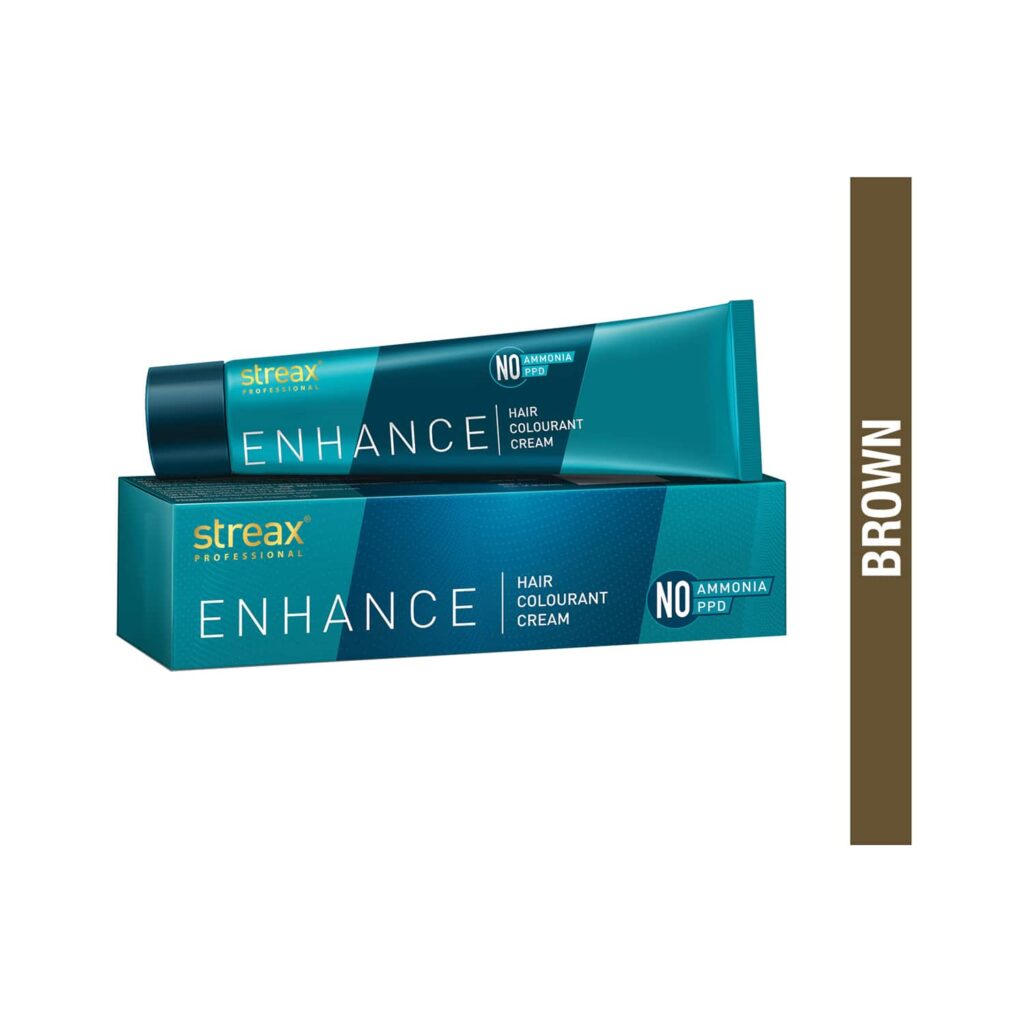 Streax Professional Enhance Hair Colorant Cream - 4 Brown (90g) - Streax Professional
