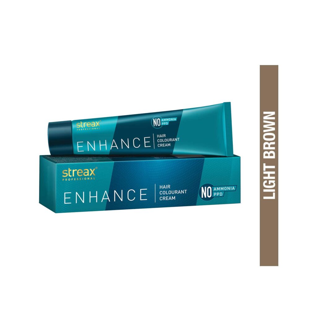 Streax Professional Enhance Hair Colorant Cream - 5 Light Brown (90g) - Streax Professional