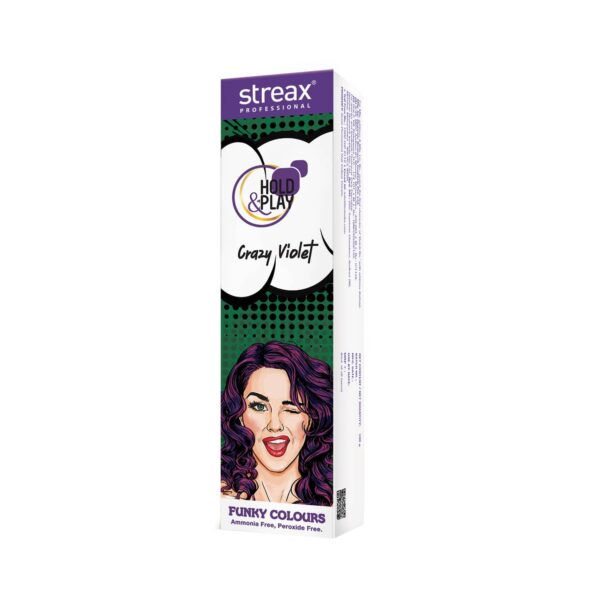 Streax Professional Hold & Play Funky Hair Color - Crazy Violet (100g) - Streax Professional