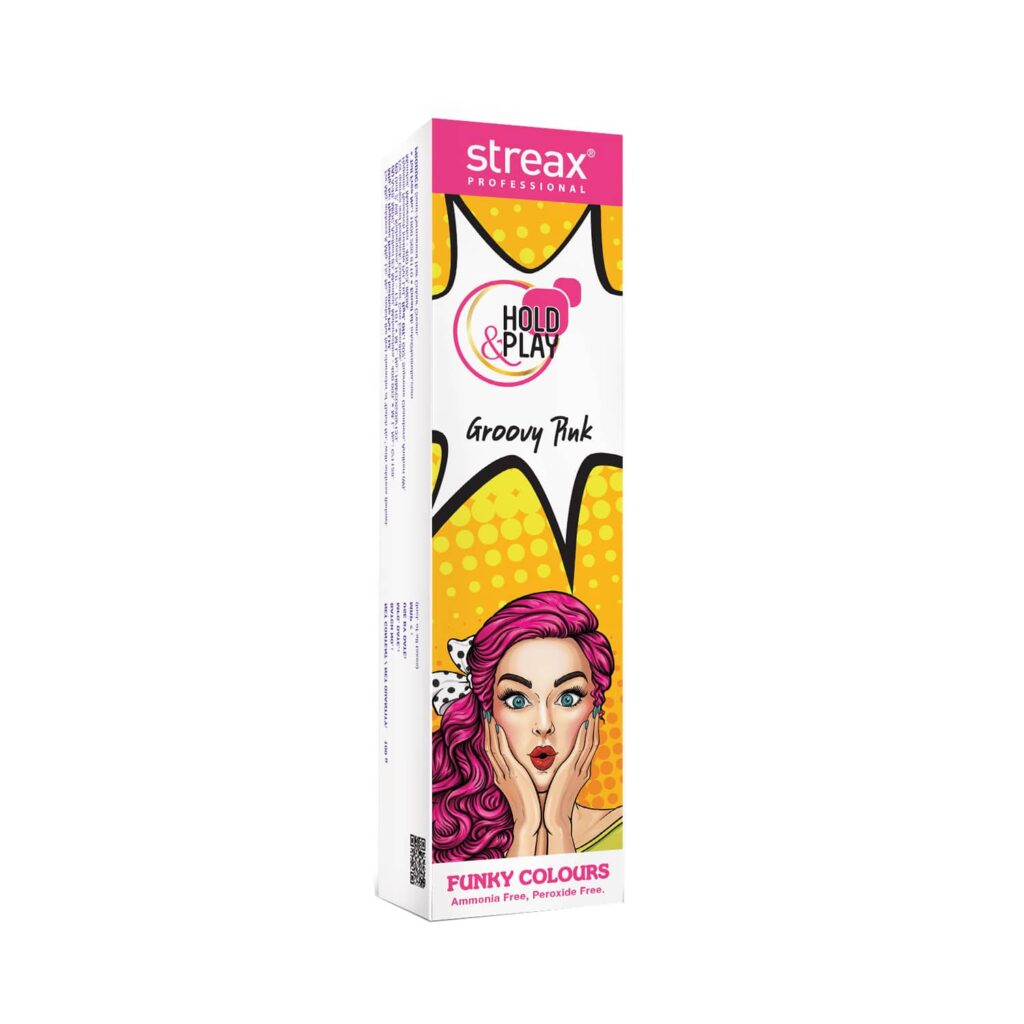 Streax Professional Hold & Play Funky Hair Color - Groovy Pink (100g) - Streax Professional